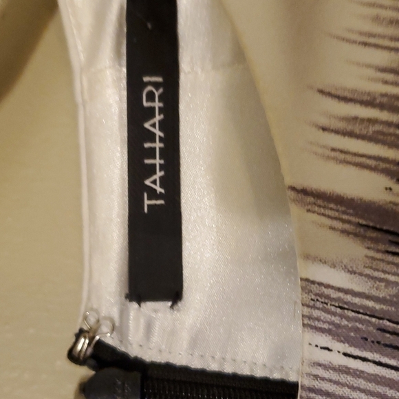 Tahari Black, White and Tan Sheath Dress Size 6 - Picture 3 of 5